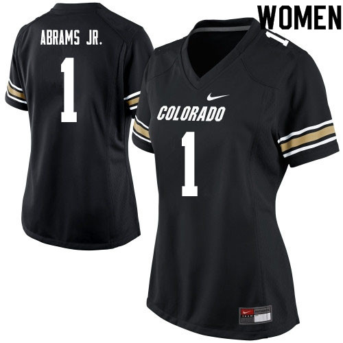 Women #1 Delrick Abrams Jr. Colorado Buffaloes College Football Jerseys Sale-Black